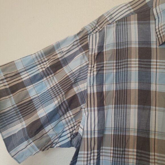 Mountain Khakis Men's Tomahawk Short Sleeve Shirt Size XXL Blue Plaid w/ Pocket - Picture 3 of 16